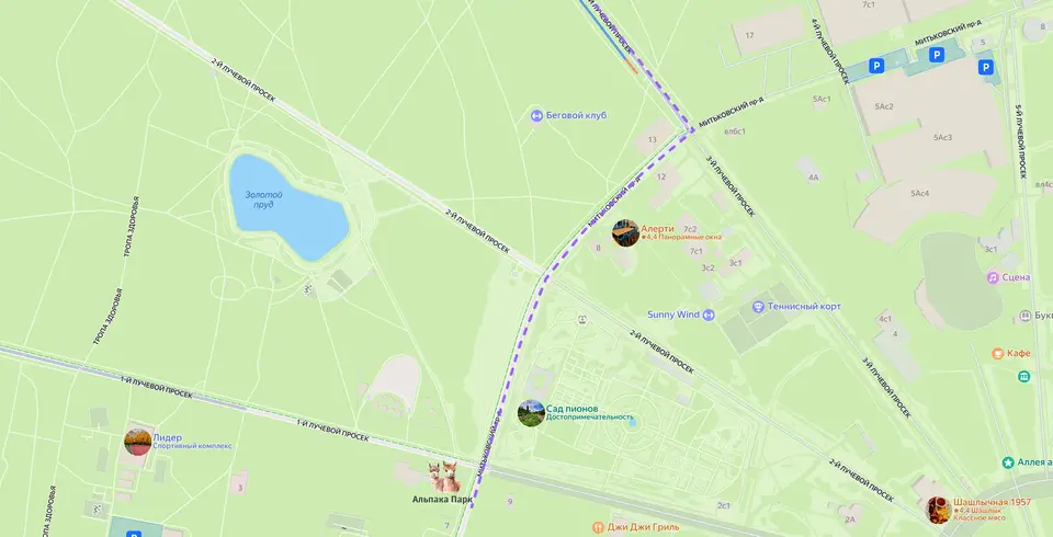 маршрут сокольники